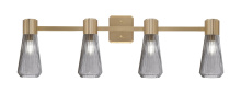 Toltec Company 4824-NAB-882 - Everleigh 4 Light Bath Bar Shown in New Age Brass Finish with 4" Smoke Glass