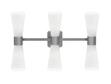 Toltec Company 4826-GP-881 - Everleigh 6 Light Bath Bar Shown in Graphite Finish with 4" White Glass