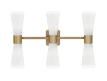 Toltec Company 4826-NAB-881 - Everleigh 6 Light Bath Bar Shown in New Age Brass Finish with 4" White Glass