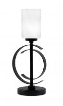 Toltec Company 56-MB-3001 - Accent Lamp, Matte Black Finish, 4" White Marble Glass