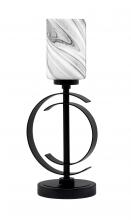 Toltec Company 56-MB-3009 - Accent Lamp, Matte Black Finish, 4" Onyx Swirl Glass