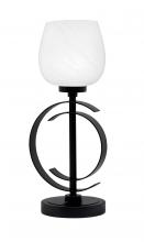 Toltec Company 56-MB-4811 - Accent Lamp, Matte Black Finish, 6" White Marble Glass