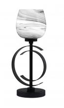 Toltec Company 56-MB-4819 - Accent Lamp, Matte Black Finish, 6" Onyx Swirl Glass