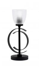 Toltec Company 56-MB-500 - Accent Lamp, Matte Black Finish, 5" Clear Ribbed Glass