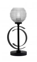 Toltec Company 56-MB-5110 - Accent Lamp, Matte Black Finish, 6" Clear Ribbed Glass