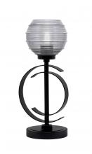 Toltec Company 56-MB-5112 - Accent Lamp, Matte Black Finish, 6" Smoke Ribbed Glass