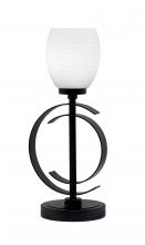 Toltec Company 56-MB-615 - Accent Lamp, Matte Black Finish, 5" White Linen Glass