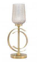 Toltec Company 56-NAB-4253 - Accent Lamp, New Age Brass Finish, 5" Silver Textured Glass