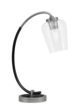 Toltec Company 57-GPMB-210 - Desk Lamp, Graphite & Matte Black Finish, 5" Clear Bubble Glass