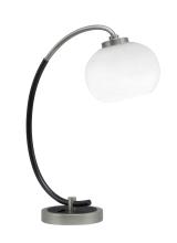 Toltec Company 57-GPMB-212 - Desk Lamp, Graphite & Matte Black Finish, 7" White Muslin Glass