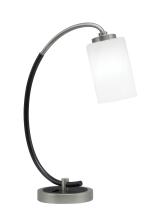 Toltec Company 57-GPMB-3001 - Desk Lamp, Graphite & Matte Black Finish, 4" White Marble Glass