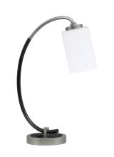 Toltec Company 57-GPMB-310 - Desk Lamp, Graphite & Matte Black Finish, 4" White Muslin Glass