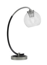 Toltec Company 57-GPMB-4100 - Desk Lamp, Graphite & Matte Black Finish, 5.75" Clear Bubble Glass