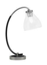 Toltec Company 57-GPMB-4760 - Desk Lamp, Graphite & Matte Black Finish, 6.25" Clear Bubble Glass