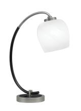 Toltec Company 57-GPMB-4811 - Desk Lamp, Graphite & Matte Black Finish, 6" White Marble Glass