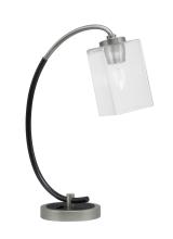 Toltec Company 57-GPMB-530 - Desk Lamp, Graphite & Matte Black Finish, 4" Square Clear Bubble Glass
