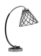 Toltec Company 57-GPMB-9185 - Desk Lamp, Graphite & Matte Black Finish, 7" Diamond Ice Art Glass