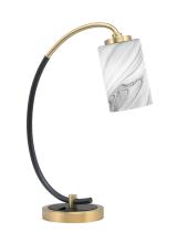 Toltec Company 57-MBNAB-3009 - Desk Lamp, Matte Black & New Age Brass Finish, 4" Onyx Swirl Glass