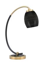 Toltec Company 57-MBNAB-4029 - Desk Lamp, Matte Black & New Age Brass Finish, 5" Black Matrix Glass