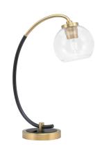 Toltec Company 57-MBNAB-4100 - Desk Lamp, Matte Black & New Age Brass Finish, 5.75" Clear Bubble Glass