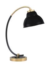 Toltec Company 57-MBNAB-427-MB - Desk Lamp, Matte Black & New Age Brass Finish, 7" Matte Black Double Bubble Metal Shade