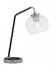 Toltec Company 59-GPMB-202 - Desk Lamp, Graphite & Matte Black Finish, 7" Clear Bubble Glass