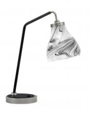 Toltec Company 59-GPMB-4769 - Desk Lamp, Graphite & Matte Black Finish, 6.25" Onyx Swirl Glass