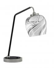 Toltec Company 59-GPMB-4819 - Desk Lamp, Graphite & Matte Black Finish, 6" Onyx Swirl Glass