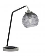 Toltec Company 59-GPMB-5112 - Desk Lamp, Graphite & Matte Black Finish, 6" Smoke Ribbed Glass