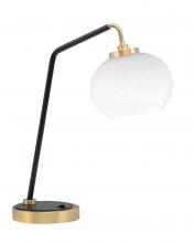 Toltec Company 59-MBNAB-212 - Desk Lamp, Matte Black & New Age Brass Finish, 7" White Muslin Glass