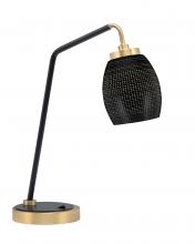 Toltec Company 59-MBNAB-4029 - Desk Lamp, Matte Black & New Age Brass Finish, 5" Black Matrix Glass