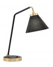 Toltec Company 59-MBNAB-4059 - Desk Lamp, Matte Black & New Age Brass Finish, 7" Black Matrix Glass