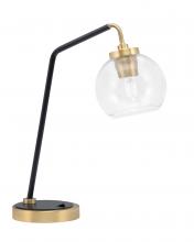 Toltec Company 59-MBNAB-4100 - Desk Lamp, Matte Black & New Age Brass Finish, 5.75" Clear Bubble Glass