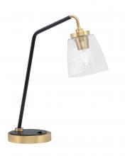 Toltec Company 59-MBNAB-461 - Desk Lamp, Matte Black & New Age Brass Finish, 4.5" Square Clear Bubble Glass