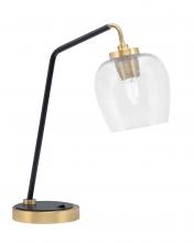 Toltec Company 59-MBNAB-4810 - Desk Lamp, Matte Black & New Age Brass Finish, 6" Clear Bubble Glass