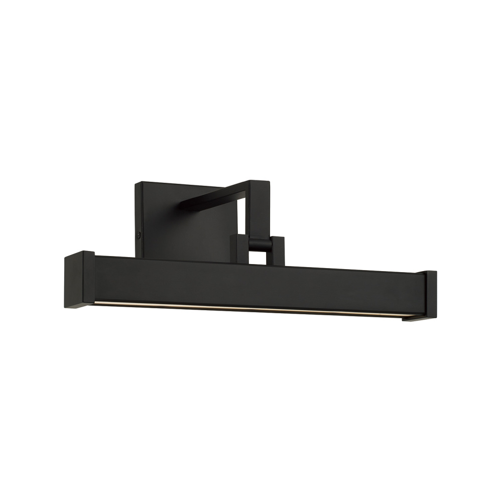 16" W x 6" H Integrated LED Adjustable Pivoting Picture Light Wall Sconce in Matte Black