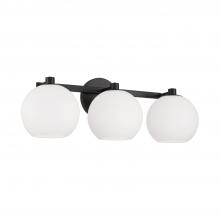 Capital 152131MB-548 - 3-Light Circular Globe Vanity in Matte Black with Soft White Glass