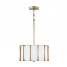 Capital 244631MA - 3-Light Dual Mount Pendant or Semi-Flush in Matte Brass with White Fabric Shade