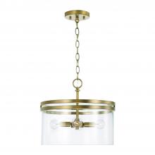 Capital 248741AD - 4-Light Dual Mount Pendant or Semi-Flush in Aged Brass with Clear Glass