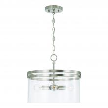 Capital 248741BN - 4-Light Dual Mount Pendant or Semi-Flush in Brushed Nickel with Clear Glass