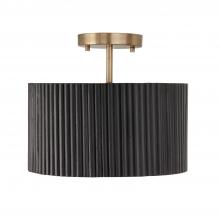 Capital 250711KR - 1-Light Semi-Flush Pendant in Matte Brass and Handcrafted Mango Wood in Black Stain