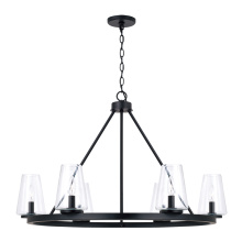 Capital 461961MB-662 - 36" W x 23.5" H 6-Light Ring Chandelier in Matte Black with Clear Glass