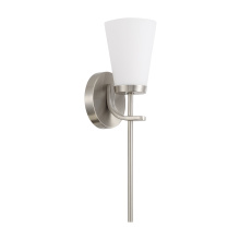 Capital 661011BN-660 - 5" W x 17" H 1-Light Wallchiere Sconce in Brushed Nickel with Tapered Soft White Glass