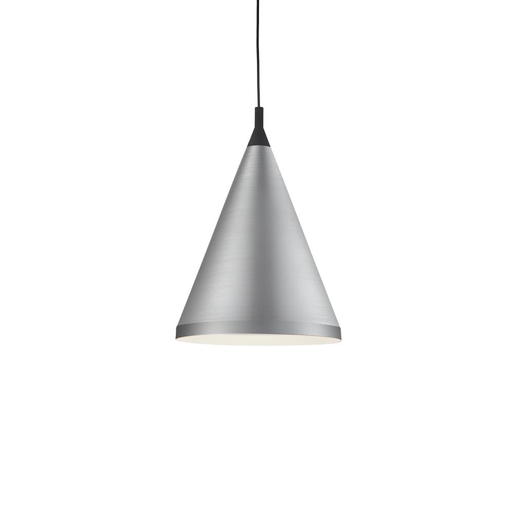Dorothy 16-in Brushed Nickel With Black Detail 1 Light Pendant