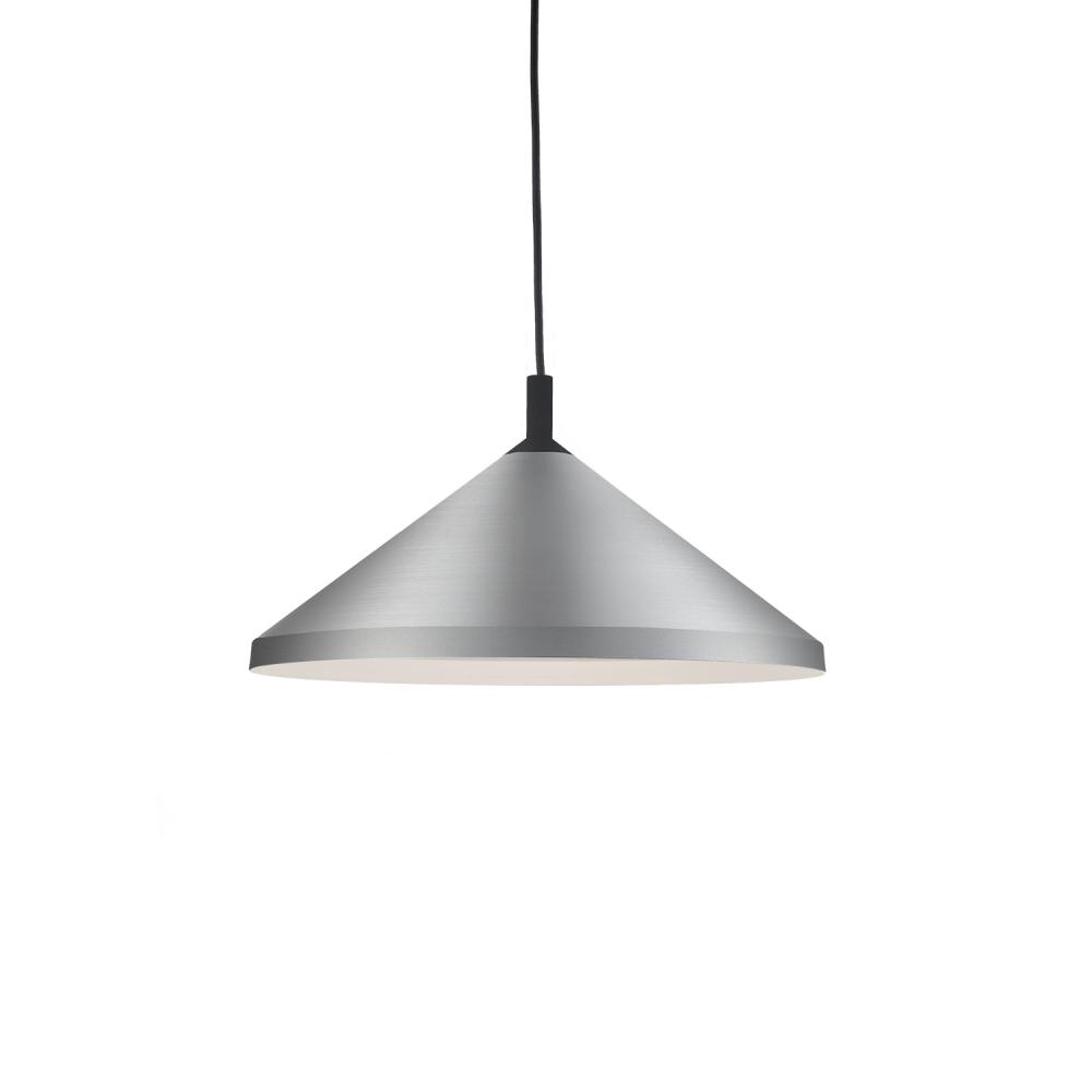 Dorothy 18-in Brushed Nickel With Black Detail 1 Light Pendant