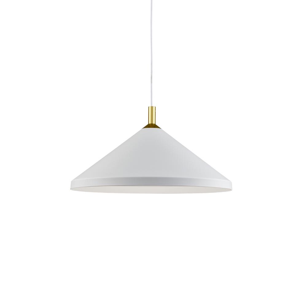 Dorothy 18-in White With Gold Detail 1 Light Pendant