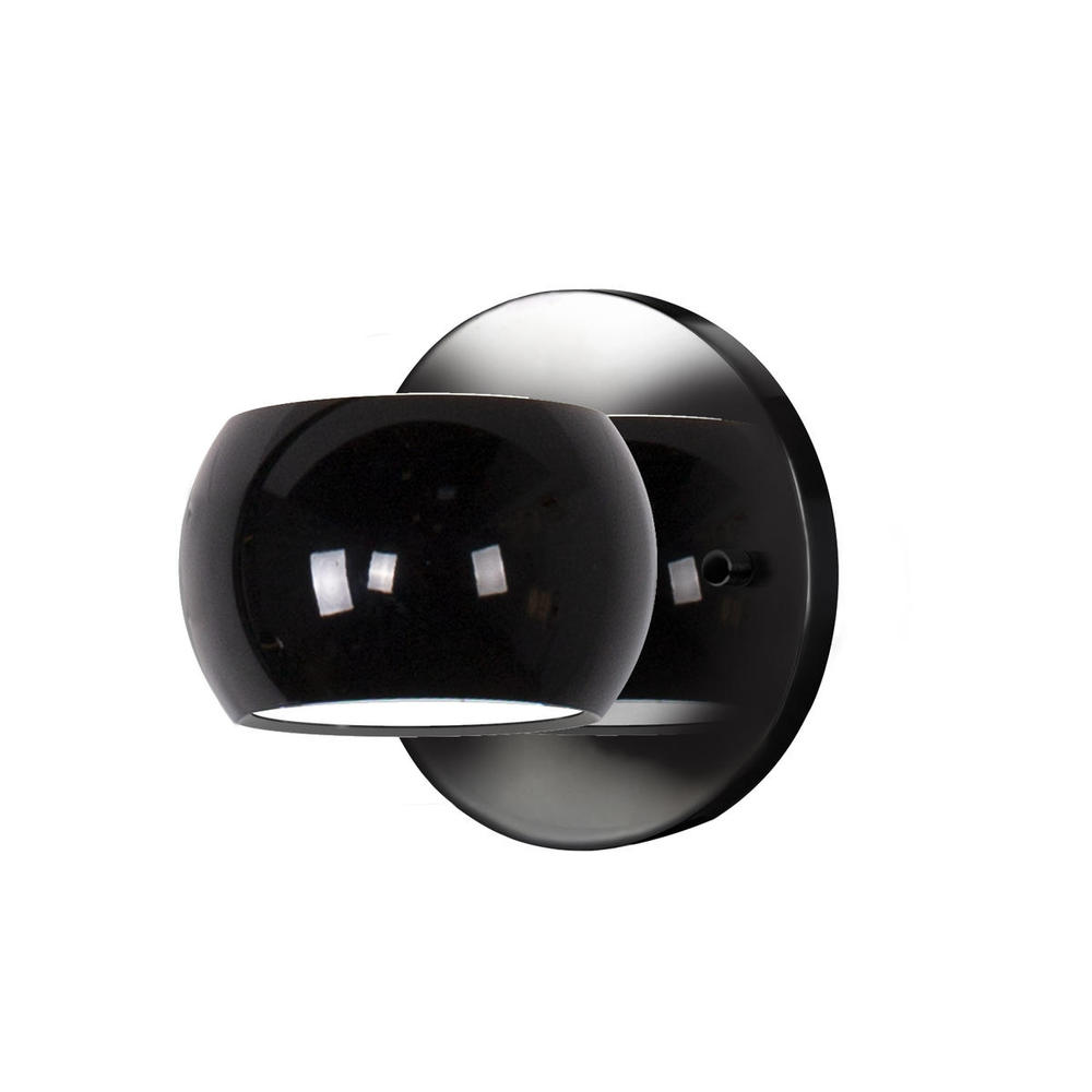 Flux 4-in Gloss Black LED Wall Sconce