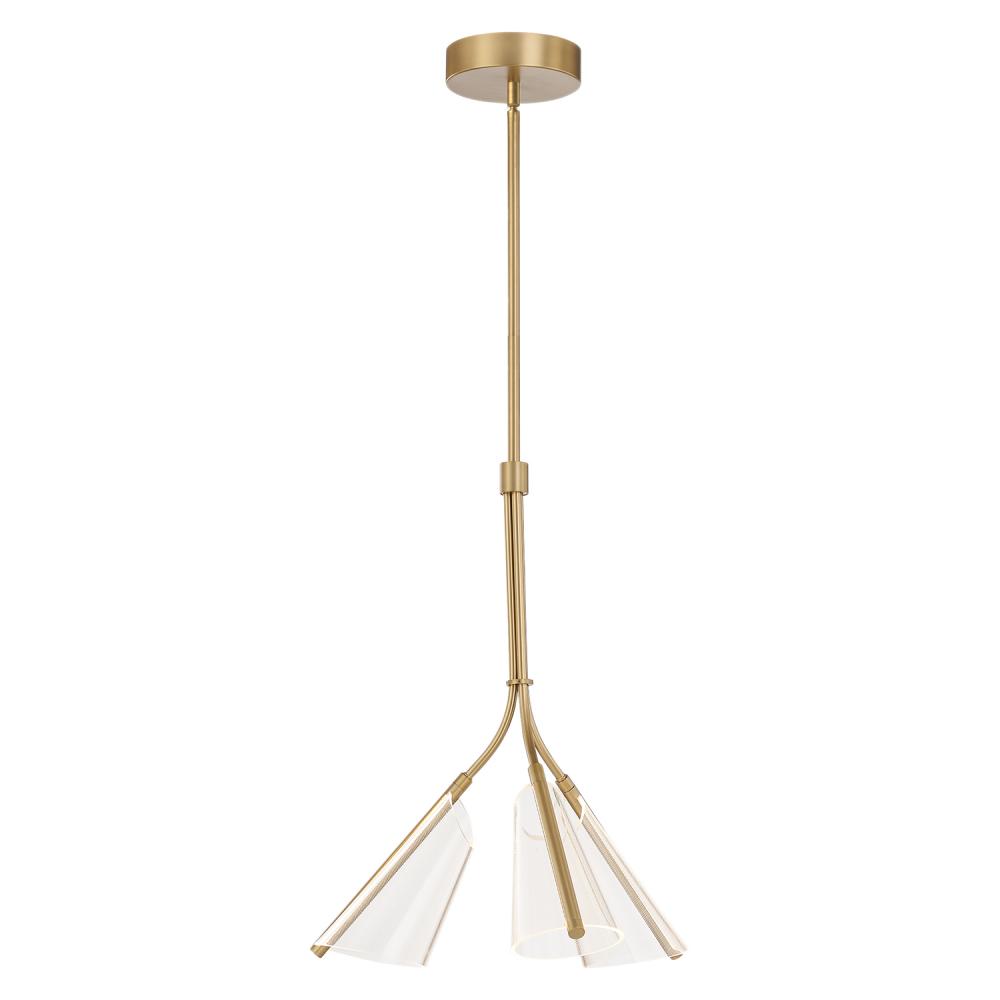 Mulberry 22-in Brushed Gold/Light Guide LED Pendant