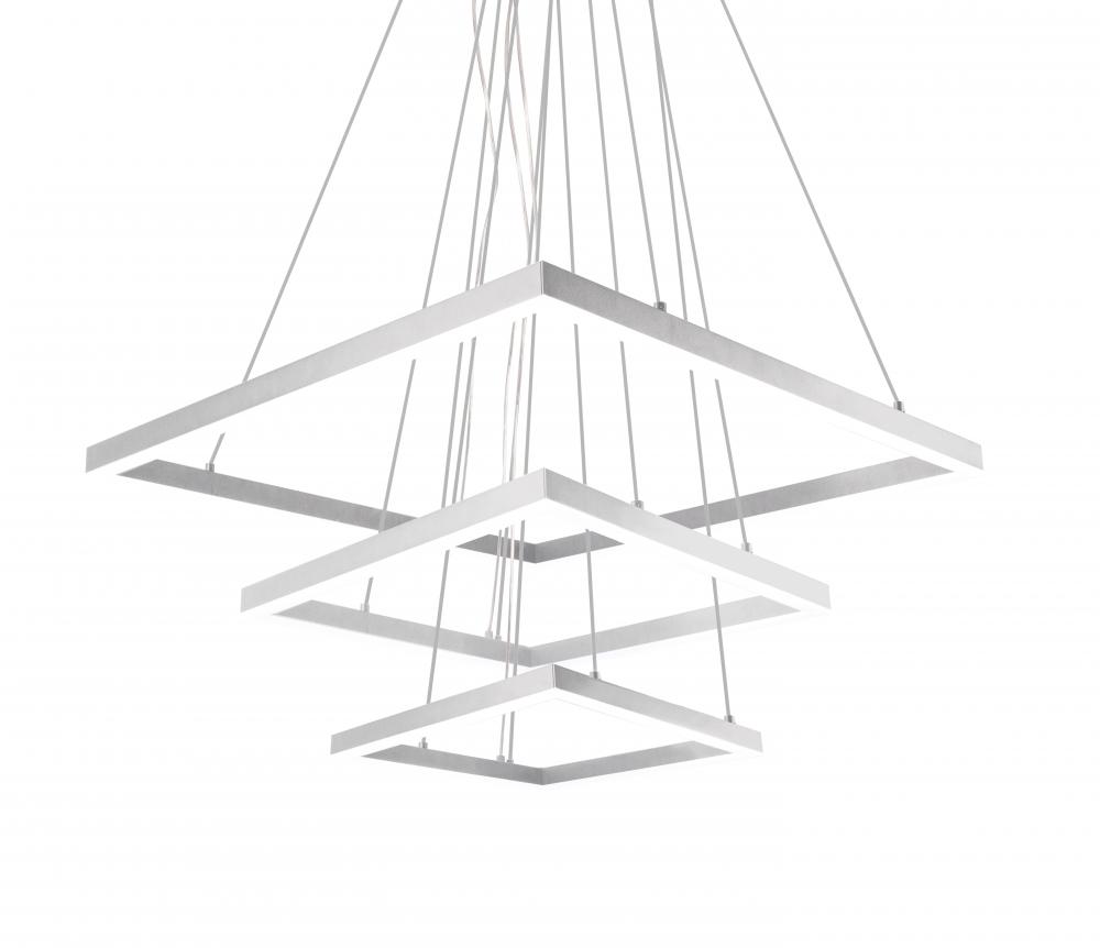 Piazza - Three Tier Square Chandelier with Powder Coated Extruded Aluminum