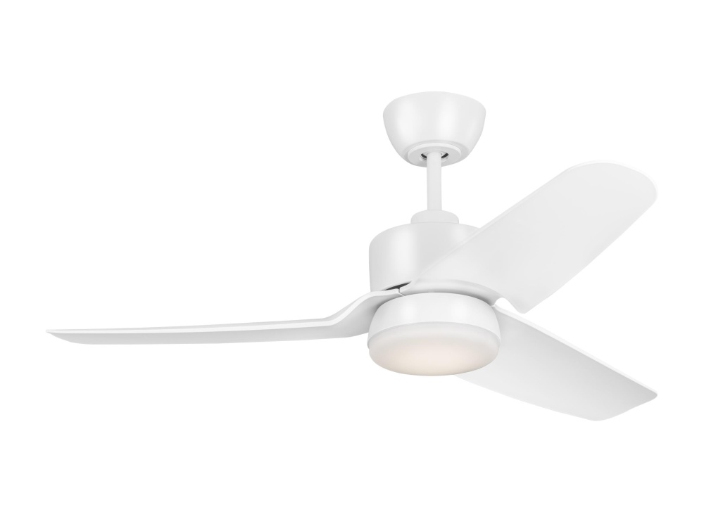 Colgin 44 LED Ceiling Fan in Matte White with Matte White Blades and Light Kit